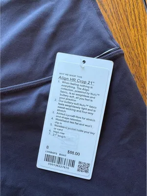 Lululemon Align High Rise 21” Black Granite Size 8 NWT thumbnail 4