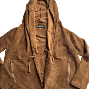 BLANKNYC Supernova Faux Suede Hooded Jacket Brown Size XS thumbnail 7