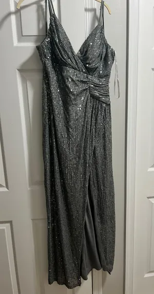 Silver Long Formal Dress Size 10 thumbnail 1