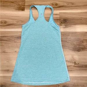 Lululemon Blue Striped Athletic Tank Top Women’s 4 thumbnail 3