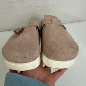 Boston Womens 7.5 Mules Clogs Suede Taupe Platform Buckle Shoes‎ Size 38 thumbnail 9