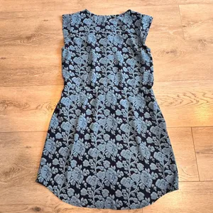 Cabi‎ Java Blue Floral Drawstring Waist Midi Dress Size Small S Sleeveless thumbnail 2