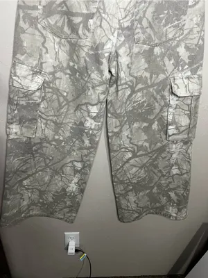 Refrain Los Angeles Super Wide Leg Gray Camo Cargo Streetwear Denim Jeans thumbnail 10