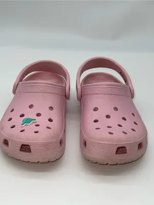 Classic Crocs Women's Taffy Pink Croslite Clog with Teal Hang Loose Jibbitz-Sz 8 thumbnail 6