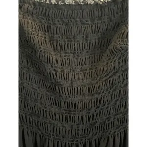 Aritzia Wilfred black stretchy smocked midi dress grunge dark fairy Small thumbnail 8