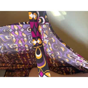 Bisou Bisou Mic 12 Purple Geometric‎ Print Wrap Midi Dress Y2K boho whimsi retro thumbnail 4