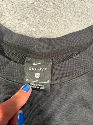 Nike Black Cropped Crewneck Sweatshirt logo medium thumbnail 6
