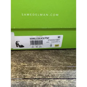 Sam Edelman Kamille Black Patent Ankle Strap Open Toe Block Heeled Sandal Size 9 thumbnail 9