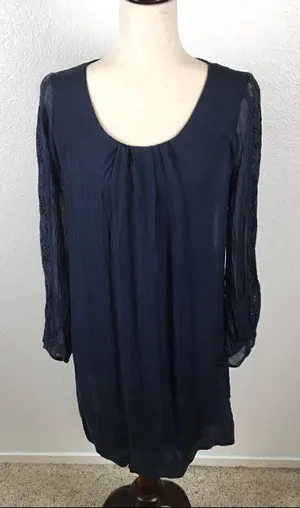 NWT Carla Conti navy silk & lace dress XS‎ thumbnail 1