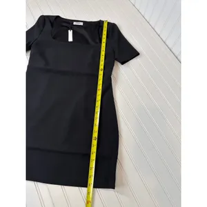 NWT Rumored Mod Mini Dress Black Squared Neck LBD Short Sleeve Party Cocktail XS thumbnail 6
