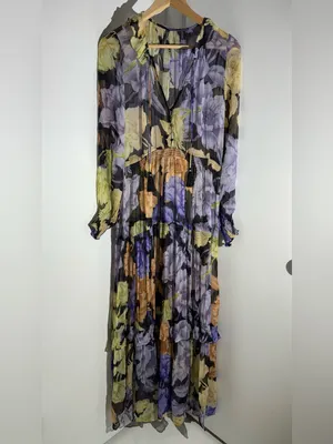 Anthropologie The Marais Printed Chiffon Maxi Dress with Flowing Floral Print thumbnail 5
