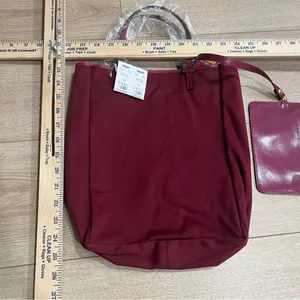 NWT Fendi Magenta Pink Leather Nylon Mini Shopper Tote with Change Purse thumbnail 2