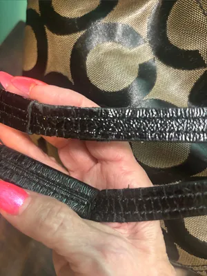 Coach “Op Art” Black and Tan Circle Logo Tote thumbnail 11