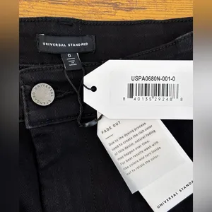 NWT Universal Standard Midnight Black Wide-Leg Jeans High Rise Women's 0 (XS) thumbnail 3