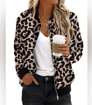 NWT Zeagoo Women's Bomber Jacket Zip Up Outerwear Windbreaker thumbnail 1