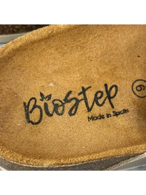Biostep Slides Sandals Womens 9 White Silver Beige Braided Straps Slip-On Shoes thumbnail 6