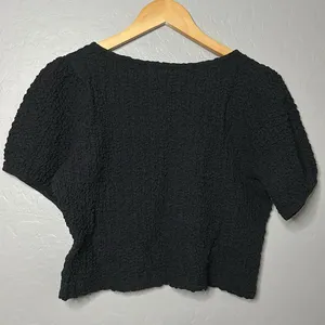 Anthropologie Lea & Viola Textured Puff Sleeve Crop Top thumbnail 5
