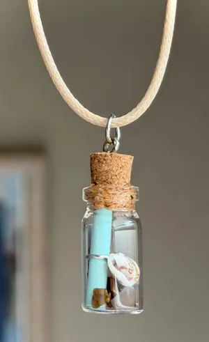 Handmade message in a bottle cute unique necklace🐚🪼💌🌊 thumbnail 1