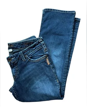 VTG Silver Santorini Crop Boot Jean Size 30X26” Low Rise Western Timeless Wear thumbnail 1