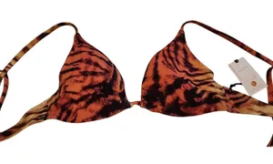 Shade & Shore Tiger‎ Print Bikini Top Removable Pads Swimwear Orange 34 B thumbnail 1