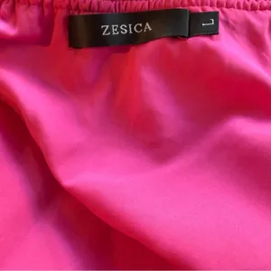 ZESICA Fuchsia One Shoulder Pleated Tiered Ruffle Mini Dress L thumbnail 3