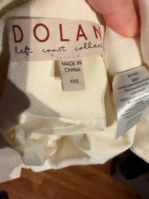 NWOT Anthropologie Dolan Chloe String Embroidery crop Cream Jacket Sz XS cotton thumbnail 6