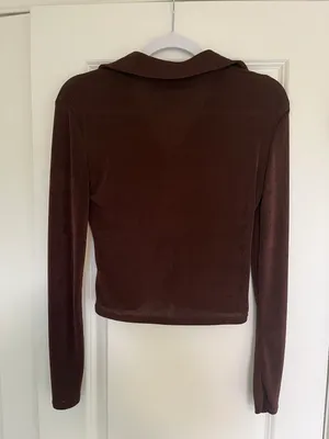 Brown Long Sleeve Button Top Size M thumbnail 4