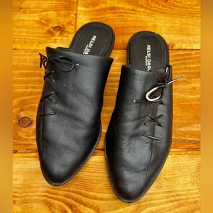KELSI DAGGER BROOKLYN mule shoes Avenue Mules black leather lace up Pointed thumbnail 4