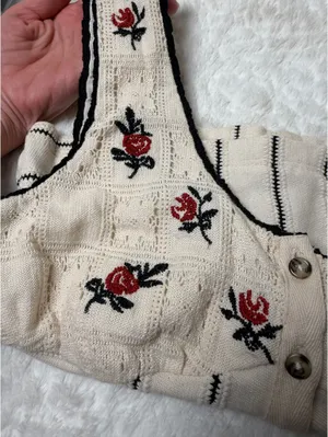 Free People Embroidered Corset Tank Top Small thumbnail 3