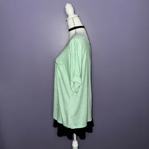 Boutique Green and White Off-the-Shoulder Top thumbnail 5
