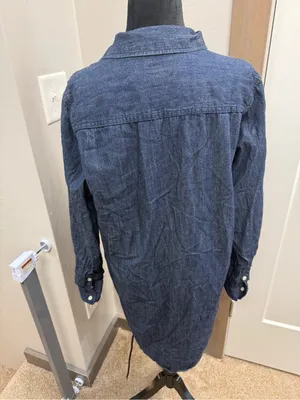 Universal Threads Jean Denim Popover Dress Mid Length Blue Conservative Cotton M thumbnail 3