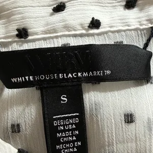 WHITE‎ HOUSE BLACK MARKET Polka Dot Embroidered Ladder Lace Blouse NWOT Small thumbnail 7