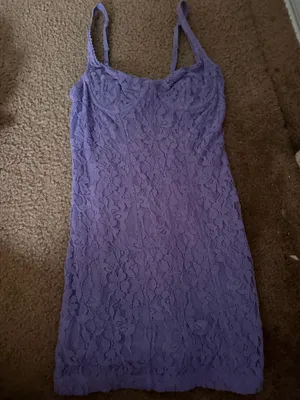 Urban Outfitters Dress Floral Mini Purple thumbnail 2