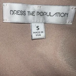 Dress the Population Gold Metallic Lace V Neck Fit Flare Cocktail Mini Dress S thumbnail 7