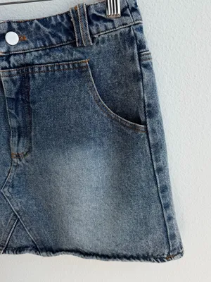 Le Lis Collection Denim Mini Skirt XS Blue Wash Cotton Y2K Casual thumbnail 4