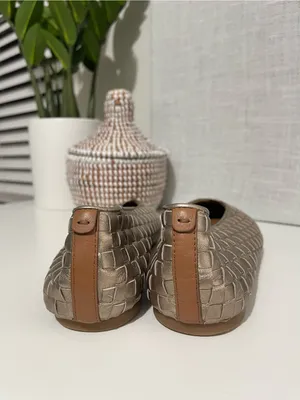 GENTLE SOULS Willow Metallic Woven Leather Ballet Flats - Champagne 10 thumbnail 7