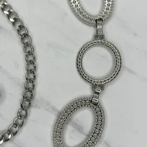 Chunky Studded Silver Tone Chain Belt One Size (OS) ✨ thumbnail 6