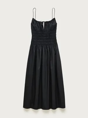 J. Crew Reverie dress cotton poplin in Black Size XS Midi NWT thumbnail 4