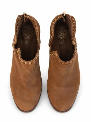 Vince Camuto Brown Suede Western Ankle Boots Gold Studs Size 7.5 thumbnail 4