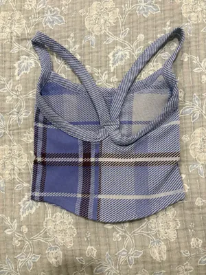FP Movement by Free People Lavender Plaid Cropped Tank Top thumbnail 2