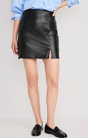 NWT Old Navy High-Waisted Faux-Leather Mini Skirt thumbnail 1