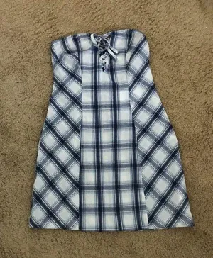 strapless gingham dress thumbnail 3