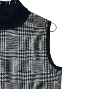 Pendleton Women's Sweater Vest Merino Wool Turtleneck‎ Houndstooth Plaid Medium thumbnail 4