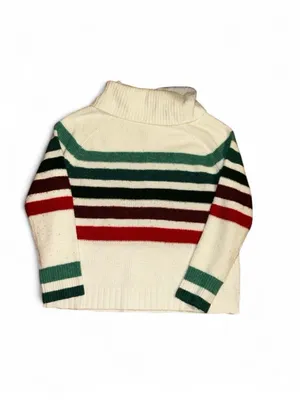 Cozy Cream Cowl Neck Striped Sweater thumbnail 2
