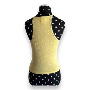 5/$35 Destined Womens Tank Tops 2 Sz S M Peach Light Yellow Ribbed Knit Cropped thumbnail 8