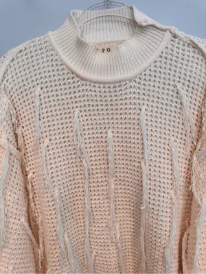 POL Oversized Knit Fringe Sweater Size S thumbnail 4