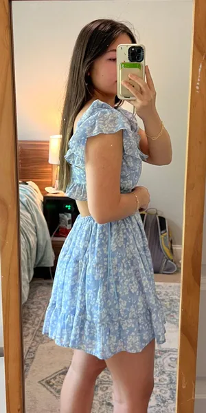 Sky to Moon Blue Floral Dress thumbnail 2