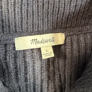 Madewell Half-Zip Sweater Vest Women's Large Navy Blue Knit Wool Blend thumbnail 5
