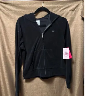 NWT Juicy By Juicy Couture Midweight Track Jacket Black Size Medium thumbnail 1