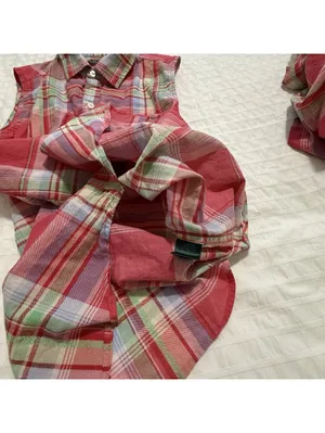 Lauren Ralph Lauren Plaid Multi Color Pajama Button Up Shirt & Shorts Set Medium thumbnail 10